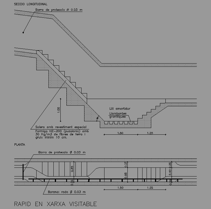 Bloque Autocad Escalera en pozo visitable